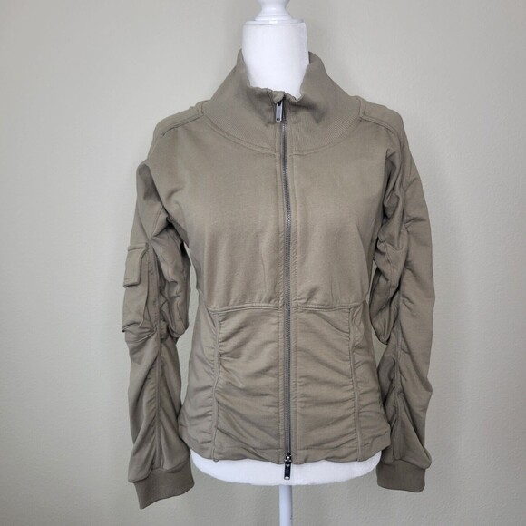 Free People Jackets & Blazers - Free People Movement Foundation Jacket WOMEN'S SIZE MED Ruched Seam Desert Taupe